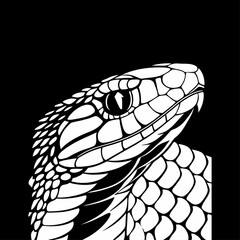 Vector art of detailed snake head illustration