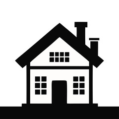 Vector art of black house icon for real estate concept