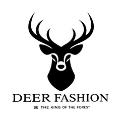 Vector art of deer fashion logo be the king of the forest