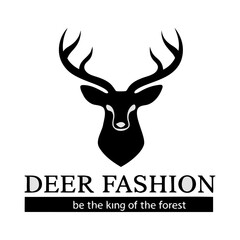 Vector art of deer fashion logo be the king of the forest