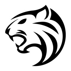 Vector art of black tiger head logo for sports team design