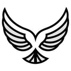 Vector art of abstract bird wings logo for company design