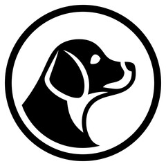 Vector art of dog head in circle, representing loyalty and friendship