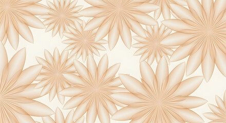 Delicate Wireframe Floral Pattern in Beige and Light Brown Tones