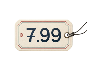 Price Tag With 7.99 Value And String Attachment