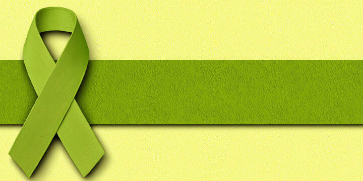 Green awareness ribbon on a light textured background symbolizes Rare Disease Day, promoting healthcare, diagnosis, support, and solidarity for those affected by rare diseases - Powered by Adobe