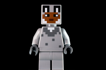 Naklejka premium LEGO Minecraft character with rabbit face mask