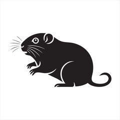 Simple Black Rodent Vector Icon Stylized Mouse or Rat Silhouette Clipart