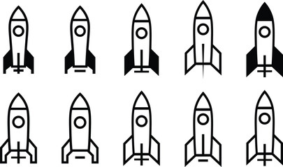 Rocket Icon Vector – Minimalist Space Rocket Logo Design EPS.