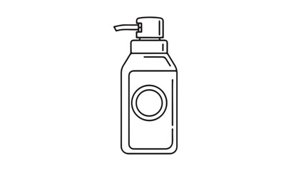 Fototapeta premium Cosmetic bottle isolated on white background line drawing