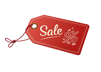 Red Sale Tag with Percentage Symbol