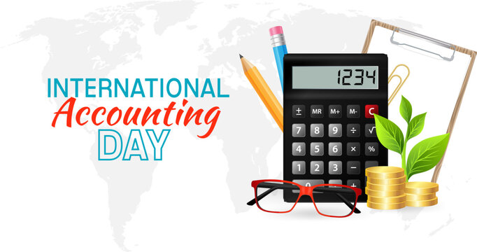 International accounting day poster. Accounting profession concept. Vector illustration for economic consulting and financial analysis.