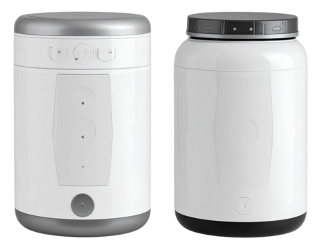 Dual digital pill sensor collection isolated on transparent background.