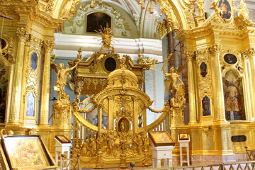 Fototapeta premium Interior of a historic 18th century church.