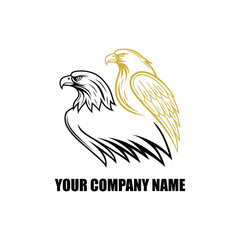 Golden and Black Double Eagle Logo Design – Elegant Symbol for Corporate Branding