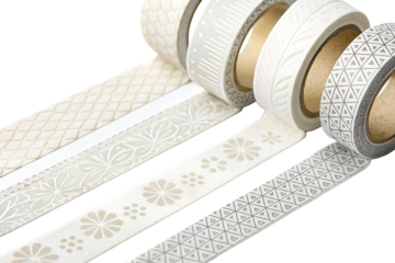Assortment of decorative tapes with geometric floral patterns