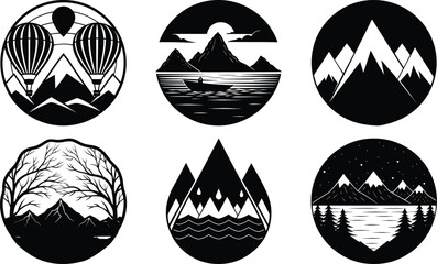 Majestic mountain range silhouette against a clear sky