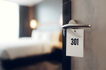 Puerta entrada habitación hotel