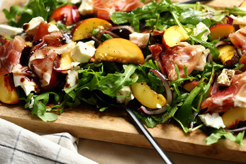 Arugula, Prosciutto, and Peach Salad