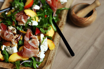Arugula, Prosciutto, and Peach Salad