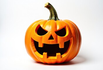 One Halloween Pumpkin isolated on white background