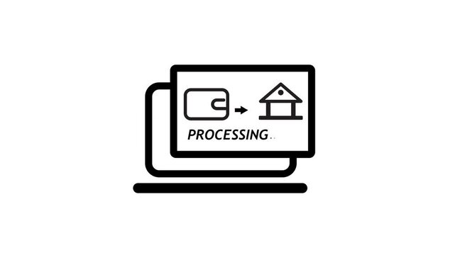 online deposit icon animation. concept of fund transfer.