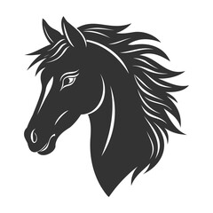 Horse head silhouette. Horse abstract icon logo. Illustration.