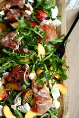 Arugula, Prosciutto, and Peach Salad