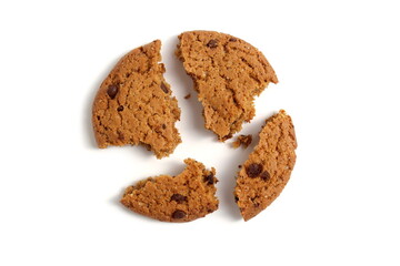 There are oatmeal cookies on a white background.