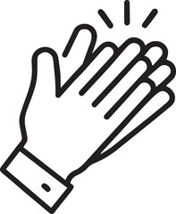 Hand Clap Appreciation Line Icon