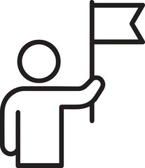 Person Holding Flag Icon