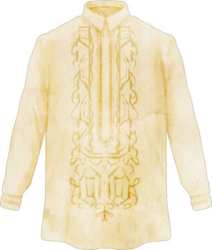 watercolor barong tagalog