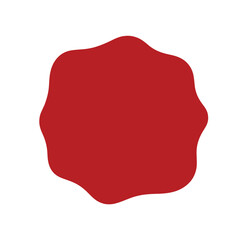 Abstract red blob shape with wavy edges on white background