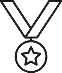 Medal with Star Ribbon Icon