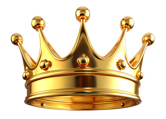 A regal golden crown with ornate detailing and pointed jewels sits majestically against a stark black background