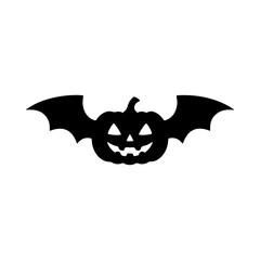 Fototapeta premium Spooky Halloween Bat Pumpkin Silhouette for Festive Celebrations and Designs Including Party Invitations Posters and Social Media Graphics with a Clean Minimalist Aesthetic
