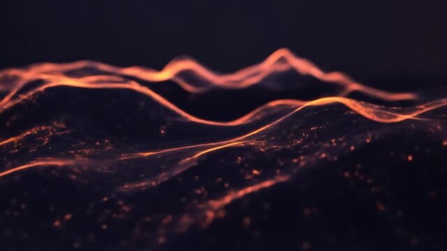 Abstract glowing wave forms