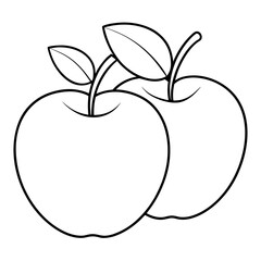Double Apple Line Art