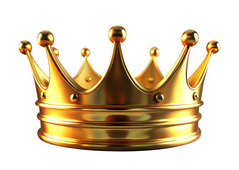 A majestic golden royal crown with intricate detailing against a stark black background