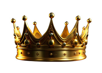 A regal golden crown adorned with ornate details on a dark dramatic background