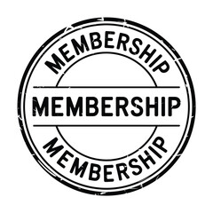 Circular stamp with the word membership repeated