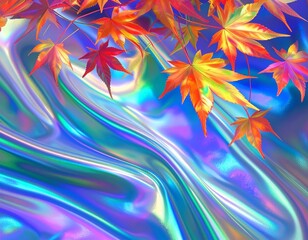 Generated image　もみじの幻想的背景