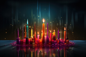 Financial trading chart showing bullish points and stock market trends on a dark vector background