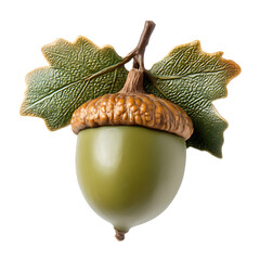 Professional Green Acorn Oak Nut Isolated Transparent Cutout