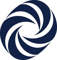 Dark Blue Swirl Abstract Logo