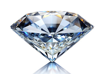 Sparkling diamond, isolated on transparent background
