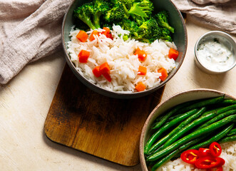 Healthy lifestyle. Dietetic menu. Vegan dishes.