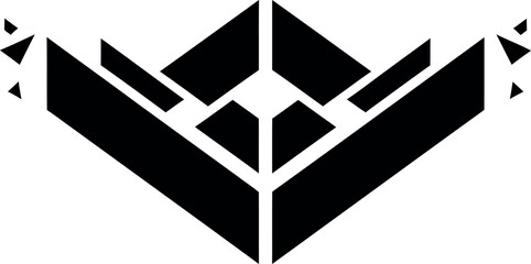 Abstract Black Geometric Logo with Sharp Angles