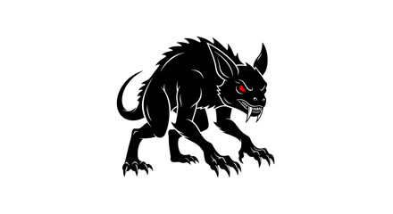 Fototapeta premium Fierce mythical beast illustration on white background.