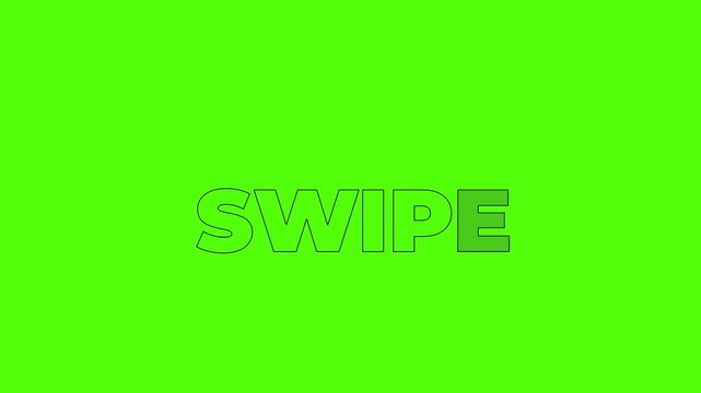 Swipe Text Animation on Green Screen Digital Transition Effect Social Media Marketing Graphics Seamless Loop Green
